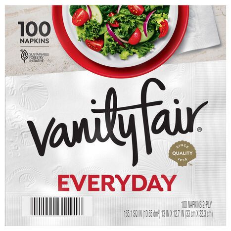 Vanity Fair 2-Ply Everyday Napkins - 100 Napkins
