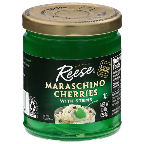 Reese Maraschino Cherries with Stems - 10 Ounces