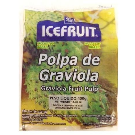 IceFruit, Polpa De Fruta Graviola (Graviola Fruit Pulp) - 400 Grams