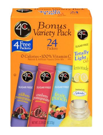 4C Totally Light 2 Go Drink Mix, Bonus Variety Pack - 2.38 Ounces