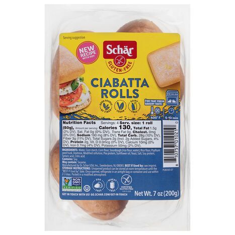 Schar Gluten-Free Ciabatta Rolls - 7 Ounces