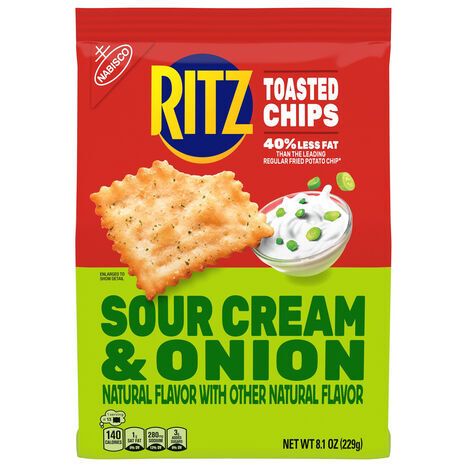 Ritz Sour Cream & Onion Toasted Chips - 8.1 Ounces