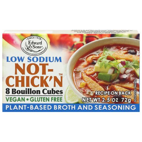 Edward & Sons Low Sodium Not Chick'n Bouillon Cubes - 8 Cubes