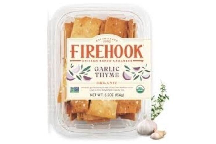 Firehook Organic Artisan Baked Crackers Garlic Thyme - 5.5 Ounces