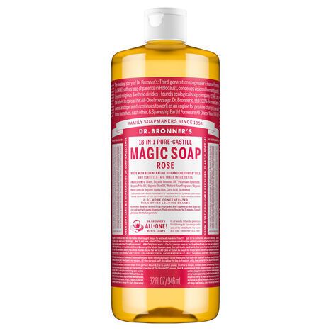 Dr. Bronner's 18-in-1 Pure-Castile Rose Magic Soap - 32 Fluid Ounces