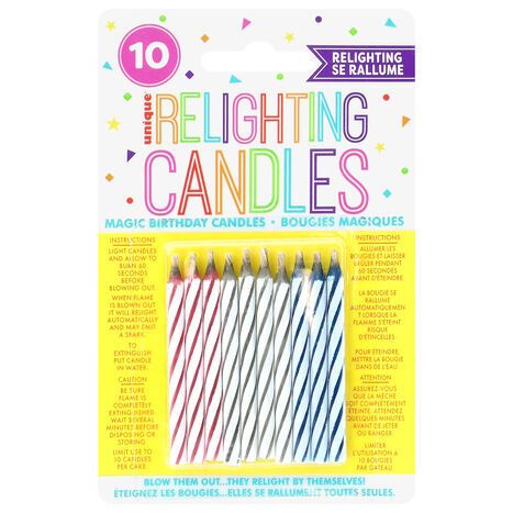 Unique Birthday Relighting Candles - 10 Candles