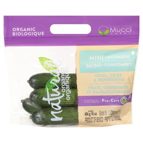 Mucci Farms Cucumber, Organic, Natural, Mini - 454 Grams