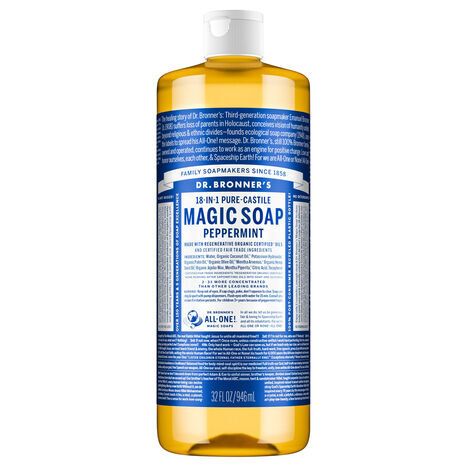 Dr. Bronner's 18-In-1 Pure-Castile Peppermint Magic Soap - 32 Fluid Ounces