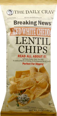 The Daily Crave Lentil Chips, Aged White Cheddar - 5 Ounces