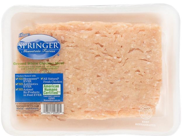 Springer Mountain Farms 92% Ground Chicken - 16 Ounces