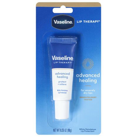 Vaseline White Petrolatum Advanced Healing Lip Protectant - 0.35 Ounces