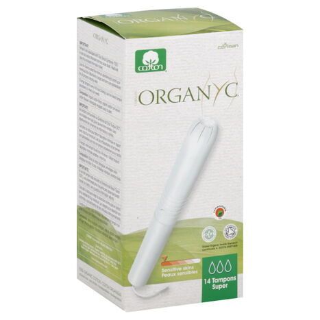 Organyc Tampons, Super, Sensitive Skins - 14 Tampons