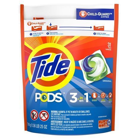 Tide 3 in 1 Original Laundry Detergent Pods - 25 Ounces