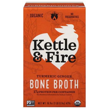 Kettle & Fire Turmeric Ginger Bone Broth - 16.9 Ounces
