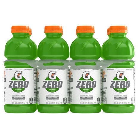 Gatorade Zero Sugar Apple Burst Thirst Quencher - 8 x 20 Fluid Ounces