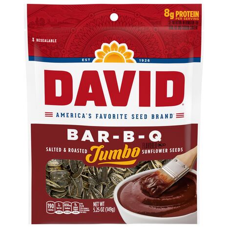 David Salted & Roasted Bar-B-Q Flavored Jumbo Sunflower Seeds - 5.25 Ounces