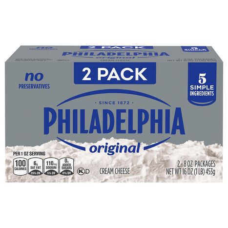 Philadelphia Original Cream Cheese - 2 x 8 Ounce Packages