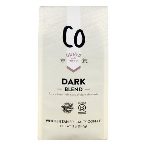 Co Coffee, Specialty, Whole Bean, Dark Blend - 12 Ounces