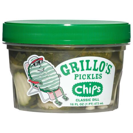 Grillo's Pickles Pickle Chips, Classic Dill - 16 Fluid Ounces