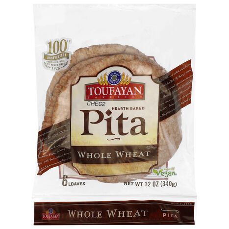 Toufayan Bakeries Hearth Baked Loaves Whole Wheat Pita - 6 Loaves