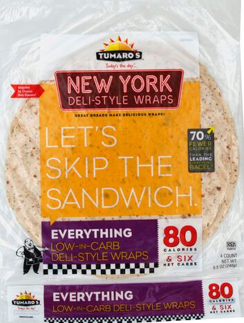 Tumaro's Wraps, New York Deli-Style, Everything - 4 Count