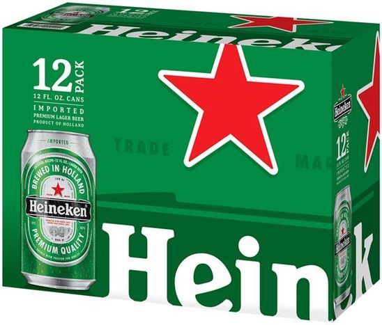 Heineken Lager Beer Cans - 12 Pack (12 Ounces Each)