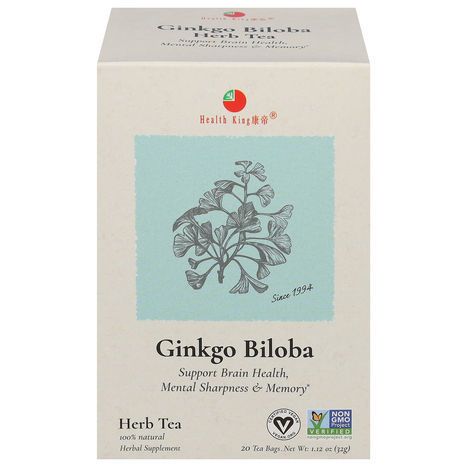 Health King Herb Tea, Ginkgo Biloba, Tea Bags - 20 Tea Bags