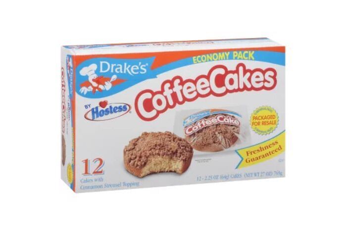 Drake's Coffee Cakes With Cinnamon Streusel Topping - 12 Cakes