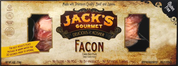 Jacks Gourmet Facon, Cured Beef Plate - 4 Ounces