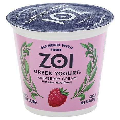 Zoi Greek Yogurt Raspberry Cream Yogurt - 6 Ounces