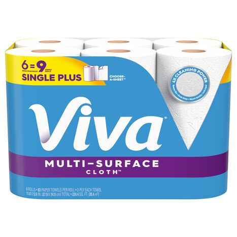Viva 2-Ply Choose-A-Sheet Single Plus Rolls Paper Towels - 6 Rolls