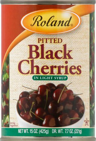 Roland Black Cherries, Pitted, in Light Syrup - 15 Ounces