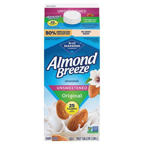 Almond Breeze Unsweetened Original Almondmilk - half gallon