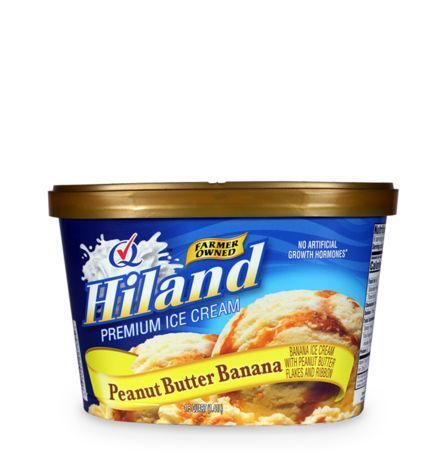 Hiland Premium Ice Cream,  Peanut Butter Banana - 48 Ounces