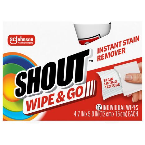 Shout Instant Stain Remover - 12 Wipes
