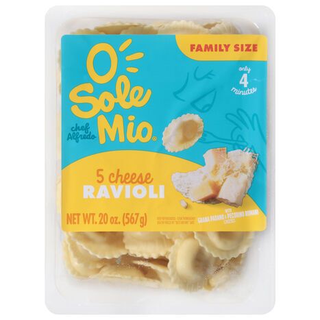 O Sole Mio 5 Cheese Ravioli Family Size - 20 Ounces