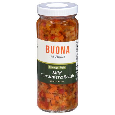 Buona Giardiniera Relish, Chicago Style, Mild - 16 Ounces