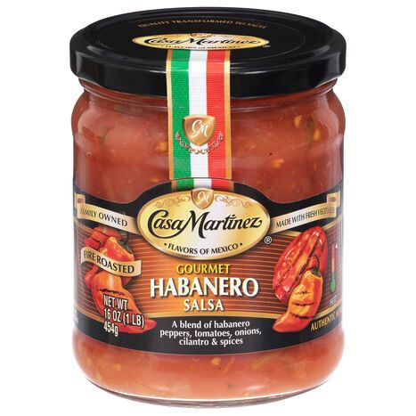 Casa Martinez Salsa, Fire Roasted, Habanero, Hot - 16 Ounces