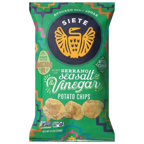 Siete Kettle Cooked Sea Salt Vinegar Potato Chips - 5.5 Ounces
