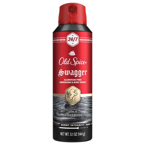 Old Spice Swagger Scent of Cedarwood Underarm & Body Spray - 5.1 Ounces