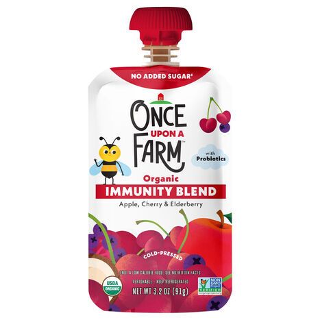 Once Upon a Farm Organic Apple, Cherry & Elderberry Immunity Blend - 3.2 Ounces