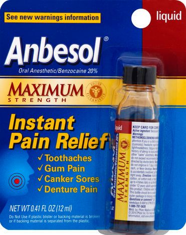 Anbesol Oral Anesthetic, Maximum Strength, Liquid - 0.41 Fluid Ounces