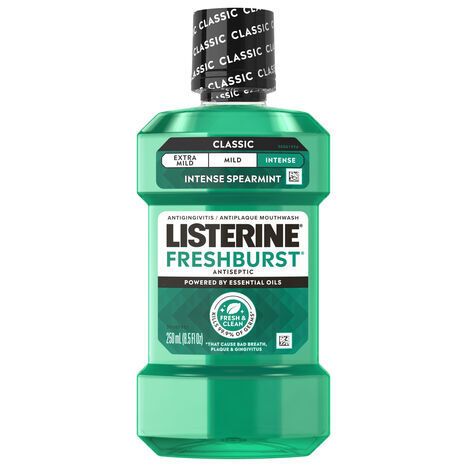 Listerine Classic Antiseptic Intense Spearmint Mouthwash - 250 Milliliters