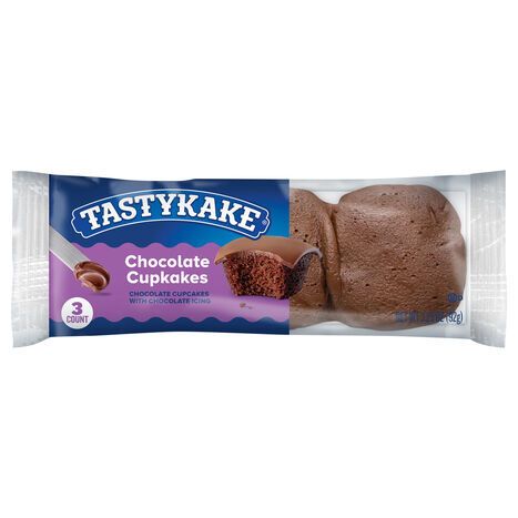 Tastykake Chocolate Cupkakes - 3 Cupcakes