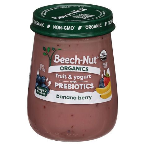 Beech-Nut Stage 2 (6+ Months) Banana Berry Fruit & Yogurt with Prebiotics - 4 Ounces