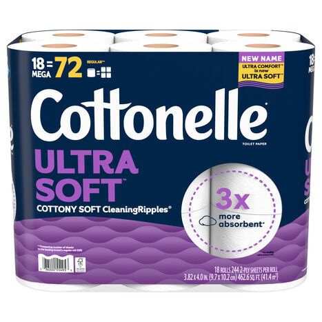 Cottonelle 2-Ply Mega Rolls Toilet Paper - 18 Rolls