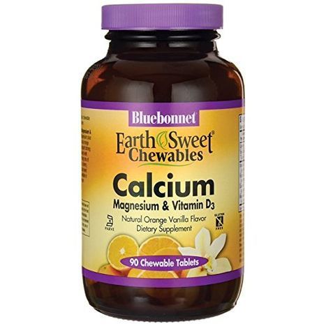 Bluebonnet Earth Sweet Calcium Magnesium & Vitamin D3 Chewables - 90 Chewable Tablets
