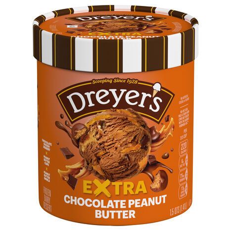 Dreyer's Frozen Dairy Dessert, Extra Chocolate Peanut Butter - 1.5 Qts