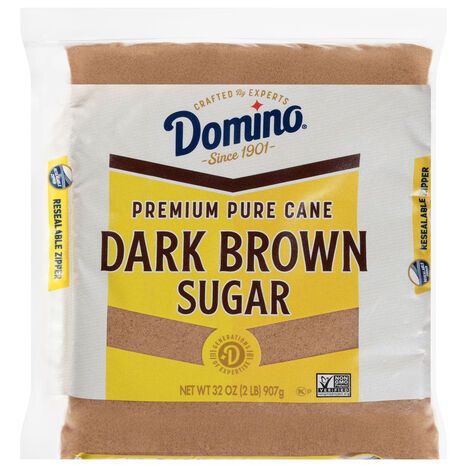 Domino Premium Pure Cane Dark Brown Sugar 2 lb. Zipper-pack - 32 Ounces