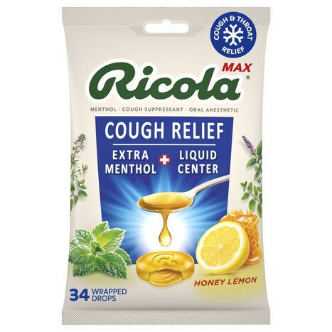 Ricola Drops Max Honey Lemon Cough Relief - 34 Drops